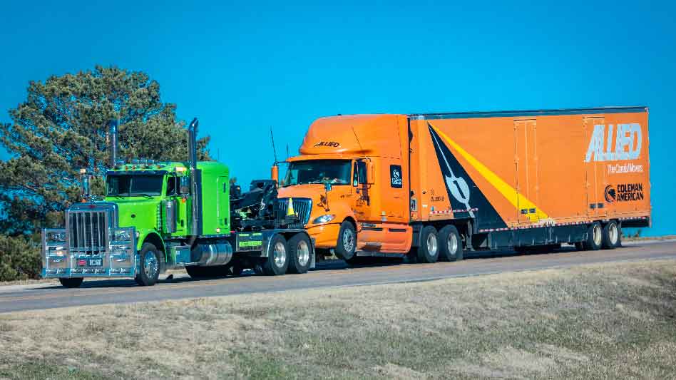 Pray America Great Again Semi Tow Truck Grand Island Nebraska Off Interstate