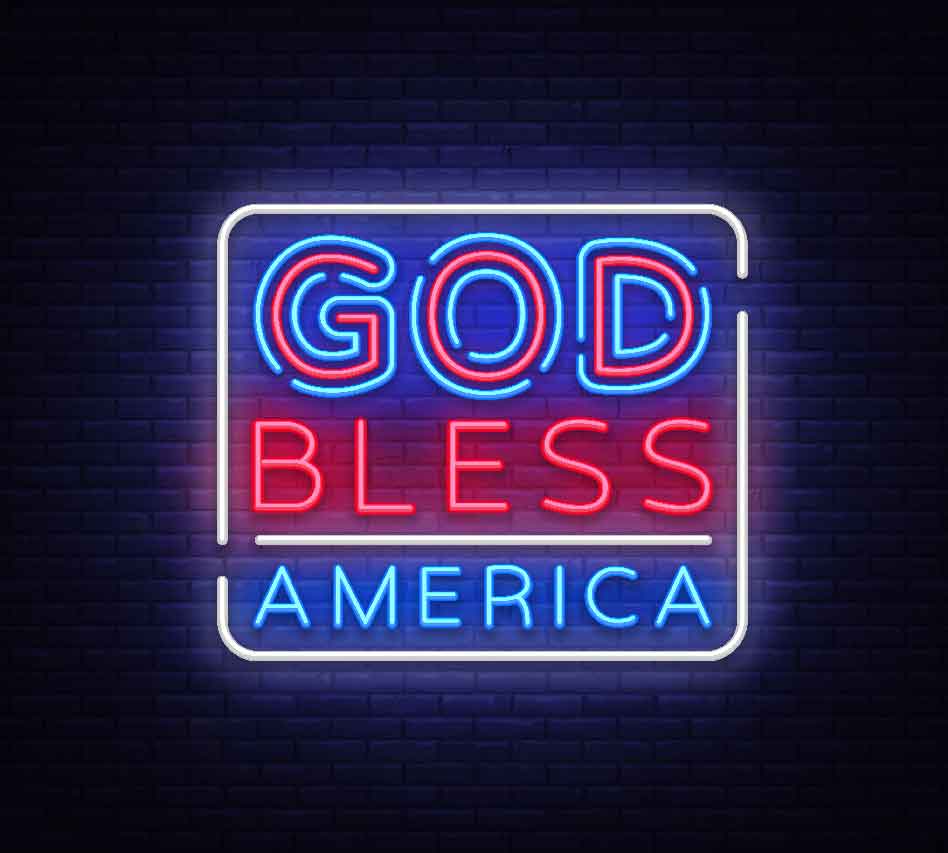 Pray America Great Again God Bless America Neon