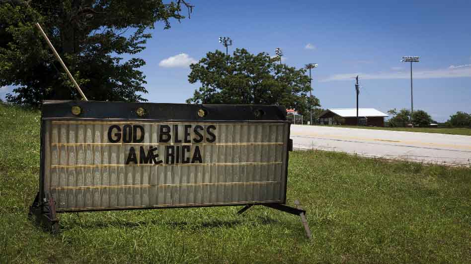 Pray America Great Again God Bless America Sign By The Road