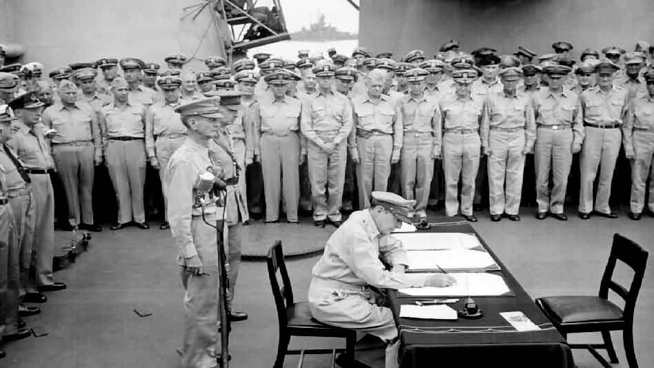 Pray America Great Again General Douglas MacArthur Signs Formal Agreement Of Japan Surrender