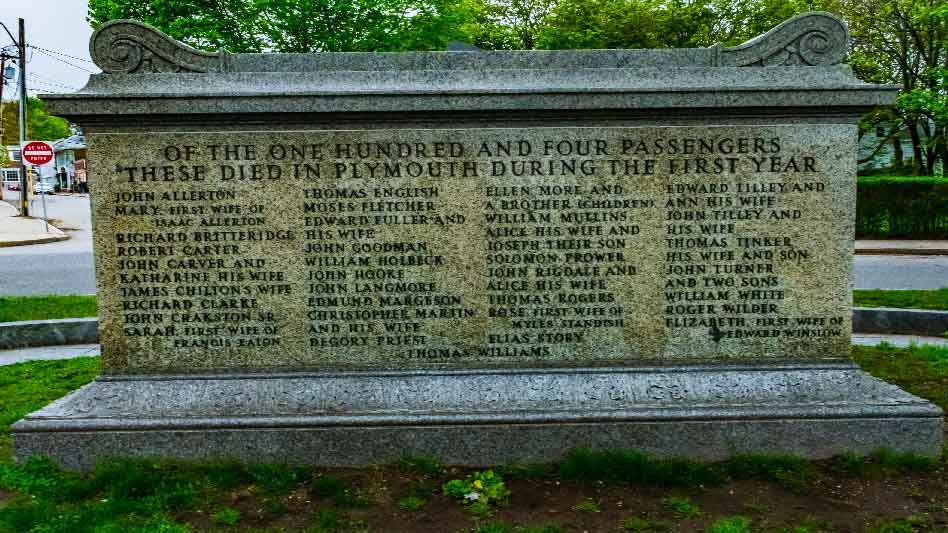 Pray America Great Again Mayflower Cemetery Monument Back