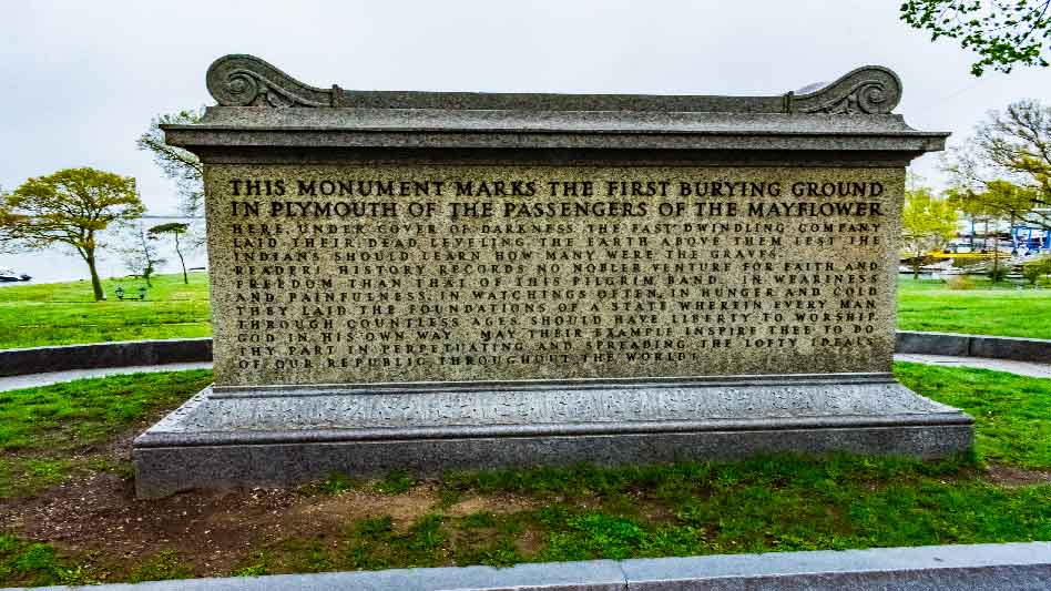 Pray America Great Again Mayflower Cemetery Monument Front