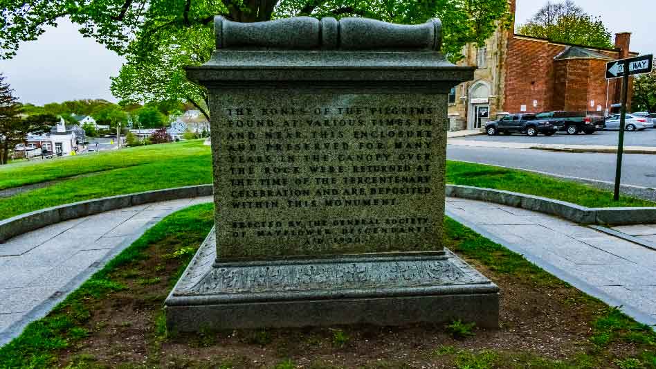 Pray America Great Again Mayflower Cemetery Monument Left Side