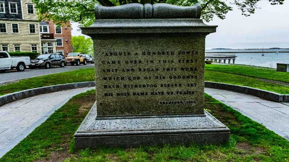 Pray America Great Again Mayflower Cemetery Monument Right Side