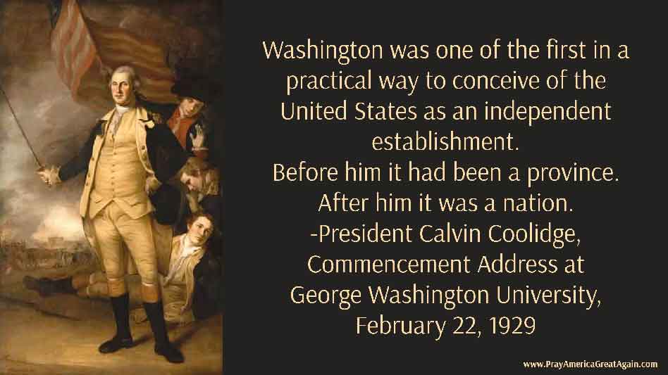 Pray America Great Again Coolidge Quote After George Washington A Nation